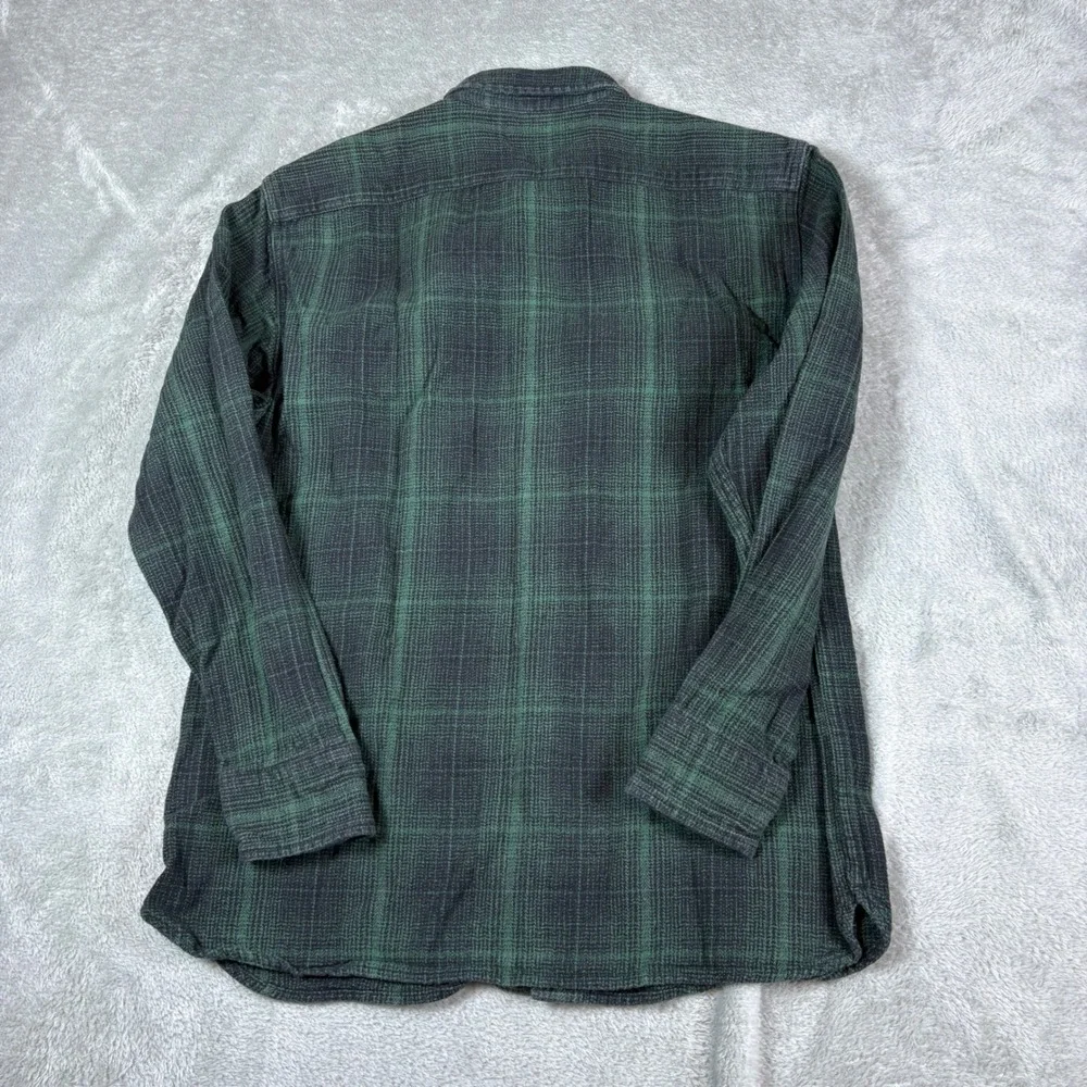 Levi's Shirt Mens M Relaxed Plaid Flannel Green Black Button Up‎ Pocket